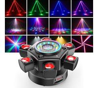 150W Beam Cabeza Móvil Luz de Escenario, RGBW LED Efecto Discoteca Bola Mágica con Control Remoto Moving Head Foco Luces de Fiesta DMX512 Estroboscópico para Halloween KTV DJ Boda