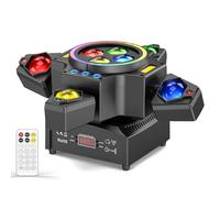 150W Cabeza Móvil Beam Luces de Escenario, LED RGBW Foco Wash con Control Remoto Luz Estroboscópica Dorada DMX512 Luz de Discoteca para Bar Halloween DJ Bodas