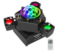 150W Cabeza Móvil LED con Mando a Distancia, RGBW Beam Luz de Escenario DMX512 25CH Iluminación de Escenario, Beam Moving Head Gobos Luz de Fiesta para Fiestas Bodas Bar DJ Cumpleaños Navideña Familia