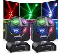 150W Cabeza Móvil RGBW 4 en 1 Luz de Foco Móvi 360° - Drehung DJ Luces DMX512 Led Strahler con tono de activación para iluminación de escenario Fiesta Disco Club Boda Beweglich Kopf Luces - 2 piezas