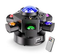 150W Escenario Luz de Cabeza Móvil, 6 LED 4 en 1 d-mx512 Haz Estroboscópico RGBW Mezcla de Colores Cielo Estrellado y Efectos de Bola Mágica Eje X 540° con Control Remoto para Boda Fiesta Teatro DJ