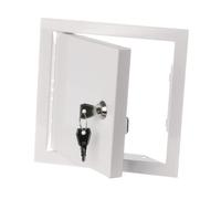 150x150mm Puerta de Inspección con Cerradura de llave- Panel de Acceso Metálica - Trampilla para Pared o Techo - Acero Galvanizado Blanco