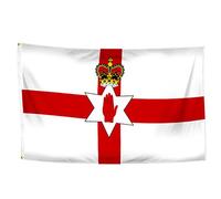 150x90cm Bandera Irlanda del Norte con 2 Ojales de Metal, Bandera de Irlanda del Norte de Color Brillante, Bandera Nacional Irlanda del Norte Decorada en Eventos Deportivos, Fiestas, Desfiles
