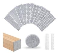 151 Unidades Fieltro Adhesivo, 40 Unidades Almohadillas de Goma Autoadhesivas, 4 mm de Grosor, para sillas, Muebles para Muebles Pesados, Gris, Redondo, Rectangular, Diferentes tamaños y Formas