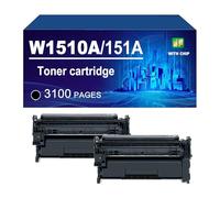 151A W1510A Cartucho De Tóner Compatible con Impresoras para HP 4103fdw, 4103fdn, 4003dw Y 4003dn. Tóner De Alto Rendimiento (3100 Páginas),151A-2 Pack