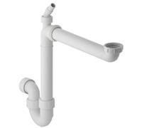 Geberit - Sifón Curvo Geberit Para Fregadero, Modelo Ahorra Espacio, Con Boquilla De Escuadra Para Manguera, Salida Horizontal: D40Mm G1 1/2" Blanco Alpino (152.957.11.1)