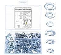 152 Piezas Arandelas M6 M8 M10: 76 Arandelas Planas para Tornillos y 76 Arandelas de Seguridad Divididas, Arandelas de Resorte, Arandela Espaciadora Redonda para Montaje Perno Tornillo Tuerca