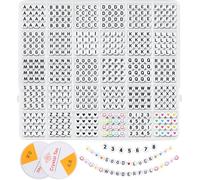 1520 Piezas Abalorios para hacer pulseras, A-Z Letras Para Pulseras, 4 x 7 mm Cuentas para pulseras, Friendship Bracelet Kit DIY Manualidades Regalos, Collares, Bisuteria Navidad