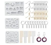 153 piezas de moldes, conjuntos de pendientes y colgantes hechos a mano, decoraciones artesanales de silicona, utilizados para hacer pendientes y accesorios de collar