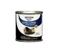 1534353 ULTRA CVR STN CAYNBLK8OZ Rust-Oleum Ultra Cover Pintura negra satinada Canyon exterior e interior 250 g/L 8 oz (paquete de 6)