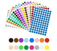 1536 pegatinas redondas de 15 mm, puntos de 16 colores, para código de color, para oficina, escuela, calendario, billetes