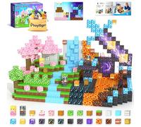 154 bloques de construcción magnéticos, bloques de construcción, mundo magnético, juguete de cubo apilable con tablero magnético, azulejos magnéticos, bloques de construcción, STEM, juguete sensorial