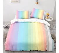 155 X 220 Cm Funda Nordica Infantil Viene con 2 Fundas De Almohada De 40X75Cm. Funda Nordica Cama 105 Juvenil Arcoiris Poliéster Antiarrugas Sin Hierro