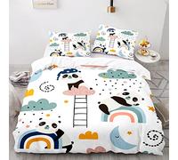155 X 220 Cm Juego De Ropa De Cama Viene con 2 Fundas De Almohada De 40X75Cm. Funda Nórdica Cama 105 Arcoiris Poliéster Antiarrugas Sin Hierro