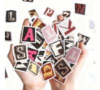 156 calcomanías de letras vintage, autoadhesivas para álbumes de recortes, calcomanías de letras del alfabeto de tamaño mini, suministros de álbumes de recortes para álbumes de recortes, letreros