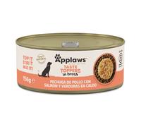156 g Applaws Taste Toppers Pollo con Salmón y Vegetales en Caldo lata para perros