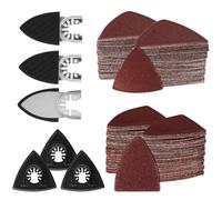 156 Lijado De Placa De Lijado Multiherramienta Kit, 3 Almohadillas De Lijado Oscilante Para Dedos, 3 Almohadilla de Lijado Triangular, 150 Hojas de Lija, para Madera dura, Madera blanda