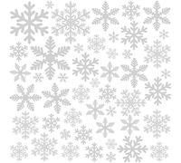 156 Pegatinas de Navidad para Ventanas, Copos de Nieve, Decoración Reutilizable, Estática, Adhesiva para Vitrinas, Puertas, Escaparates, Invierno