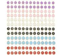 156 piezas de colores redondos de letras A-Z colgantes mini charm para hacer joyas DIY joyas, pulseras, pendientes, collar y regalos decoración