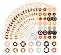 1568 piezas arandelas de refuerzo, coloridas pegatinas redondas para papel para reparar o decorar un libro de hojas sueltas, pegatinas de cuentas de bricolaje con bonitos patrones de donas