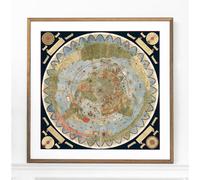1587 Mapa Monte Urbano - Mapa mundial para la pared - Mapa de tierra plana sin marco del mundo - Historic Globe Model Poster - Regalos de amantes