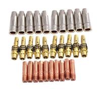 15AK MIG - Kit de consumibles para soldador - 30 piezas incluyendo boquillas de contacto y difusores para soplete de soldadura MB15 15AK - Puntas de cobre 0,6 mm, 0,8 mm, 1,0 mm, 1,2 mm (paquete de 30