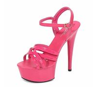 15Cm Bailarina Tacones Altos Mujeres Sexy Plataforma Pole Dance Sandalias Stripper Nightclub Party Dance Platform Sandalias De Gran Tamaño Unisex,Rose,41