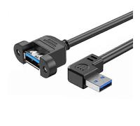(15cm right) USB 3.0 Extension Cable USB 3.0 Male to Female With Screw Panel Mount for PC