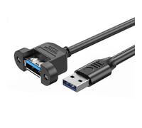 (15cm Straight head) USB 3.0 Extension Cable USB 3.0 Male to Female With Screw Panel Mount for PC