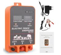15KM Pastor Electrico, cerca eléctrica Controlador de pulso de alto voltaje seguro Granja de animales Cerca eléctrica Pastor Granja de animales Pastor eléctrico (Orange)