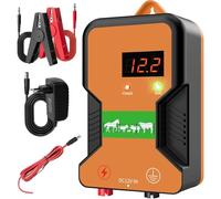 15KM Pastor electrico , cerca eléctrica Controlador de pulso de alto voltaje seguro Granja de animales Cerca eléctrica Pastor Granja de animales Pastor eléctrico para vacas, ganado, caballos (Naranja)