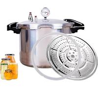15L banda Cesta de vapor La olla de presion de aleación de aluminio de gran capacidad,Manómetro de seguridad Olla a presión super rápida de fácil uso Cierre y Apertura Fácil【Entrega almacén alemán】