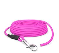 15m Arrastrar Perros Correa, Correa de Perro Impermeable Redonda Correa sin Lazo, Seguro Libre de Correr Correa de adiestramiento de Color Rosa, hasta 35kg