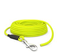 15m Arrastrar Perros Correa, Correa de Perro Impermeable Ronda Correa sin Lazo, Seguro Libre de Correr Correa de Entrenamiento de Color Amarillo neón, hasta 35kg