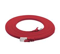 15m - CAT7 cable de red plano rojo - 1 pieza 10 Gbit/s Cables de red Gigabit LAN piso flaco cable Patch compatible con compatible con CAT5 CAT6 CAT7 CAT8 Cat8 cinta Lan cable