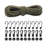 15m De Cuerda Elástica Segura, 6mm Cuerdas Elásticas Y Fijaciones,10 De Ganchos Elásticos, 10 Ganchos De Plástico para Cuerda Elástica,10 Elásticos De Plástico Lonas, Portaequipajes (6mm,grisáceo)
