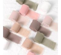 15m Frayed Silk Ribbon Edged Wrinkle Chiffon Handmade Ripped Wedding Party Flower Bouquet Packing Decorations DIY Craft(XFZD-18)