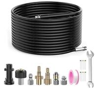 15M Kit de Desatascador Tuberias a Presion con Boquillas Rotativa, Manguera de Limpieza Profesional de Tuberías para Hidrolavadora, Aparato para Karcher Serie K2 K3 K4 K5 K6 K7, Bosch AQT, Lavor