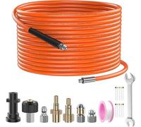 15M Kit Desatascador Tuberías a Presión para Karcher k2-k7,M22,Bosch,Lavor | Manguera de Limpieza Profesional, Para Hidrolavadora, Boquillas Rotativa y pulverizadora, 260BAR