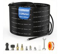 15M Kit Desatascador Tuberías a Presión para Karcher k2-k7,M22,Bosch,Lavor | Manguera de Limpieza Profesional, Para Hidrolavadora, Boquillas Rotativa y pulverizadora, 260BAR