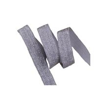 15mm Gold Silver Glitter Thread FOE Ribbon Fold Over Elastic Bands For Hair Tie Underwear Bracelet DIY Sewing Accessories(90104,50Yards)