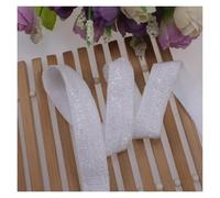 15mm Gold Silver Glitter Thread FOE Ribbon Fold Over Elastic Bands For Hair Tie Underwear Bracelet DIY Sewing Accessories(90122,50Yards)