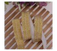 15mm Gold Silver Glitter Thread FOE Ribbon Fold Over Elastic Bands For Hair Tie Underwear Bracelet DIY Sewing Accessories(90127,10Yards)