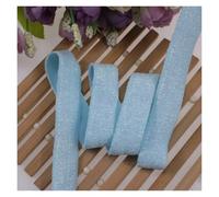 15mm Gold Silver Glitter Thread FOE Ribbon Fold Over Elastic Bands For Hair Tie Underwear Bracelet DIY Sewing Accessories(90117,50Yards)