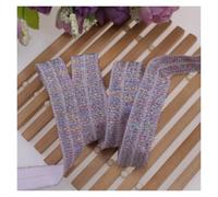 15mm Gold Silver Glitter Thread FOE Ribbon Fold Over Elastic Bands For Hair Tie Underwear Bracelet DIY Sewing Accessories(90123,100Yards)