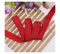 15mm Gold Silver Glitter Thread FOE Ribbon Fold Over Elastic Bands For Hair Tie Underwear Bracelet DIY Sewing Accessories(90129,10Yards)