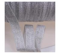 15mm Gold Silver Glitter Thread FOE Ribbon Fold Over Elastic Bands For Hair Tie Underwear Bracelet DIY Sewing Accessories(90120,50Yards)