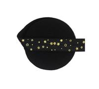 15mm Gold Star Foil Print Foldover Elastic FOE Spandex Band Tape Hair Tie Headband DIY Sewing Trim(Star C-Black,10 Yards)