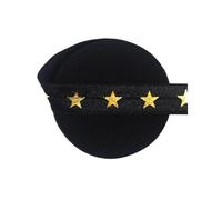 15mm Gold Star Foil Print Foldover Elastic FOE Spandex Band Tape Hair Tie Headband DIY Sewing Trim(Star B-Black,100 Yards)