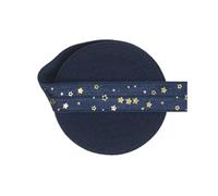 15mm Gold Star Foil Print Foldover Elastic FOE Spandex Band Tape Hair Tie Headband DIY Sewing Trim(Star C-Dresden color1,100 Yards)